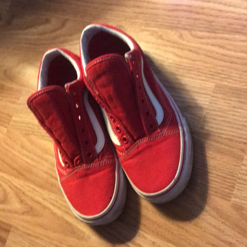 Vans red low top men size 5